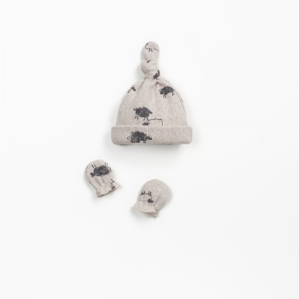 Printed Jersey Gloves+Beanie Set