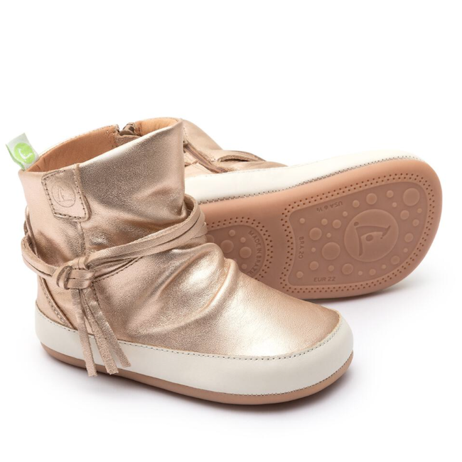 Ridgey Boots In Metalic Salmon / Tapioca