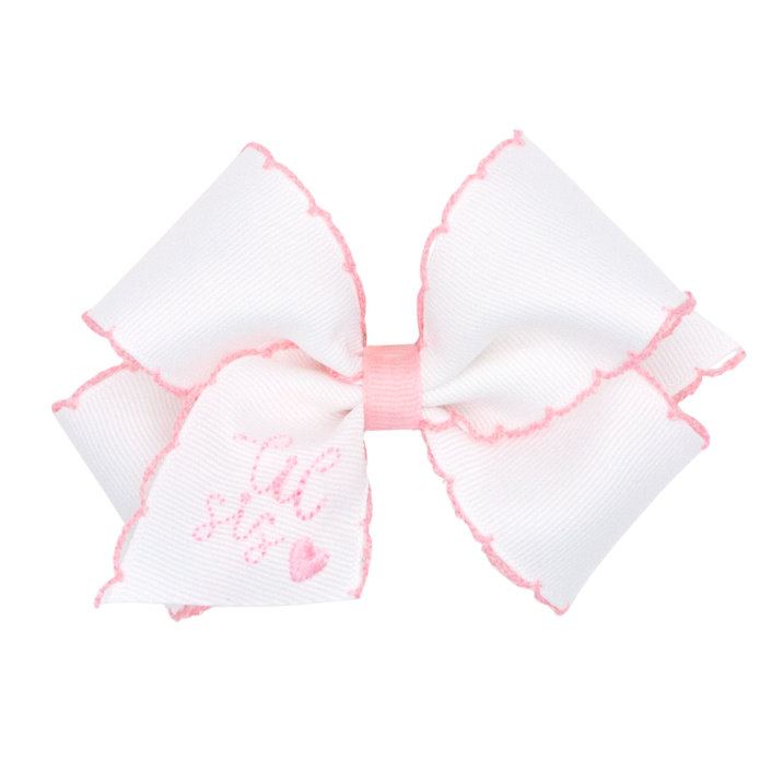 Small Embroidered Sister Bow