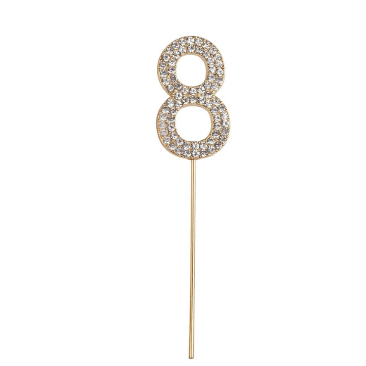 Rhinestone Cake Topper Numbers