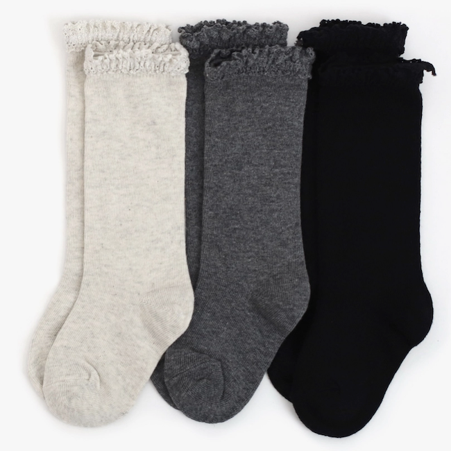 Midnight Lace Top Knee High Sock 3 - Pack