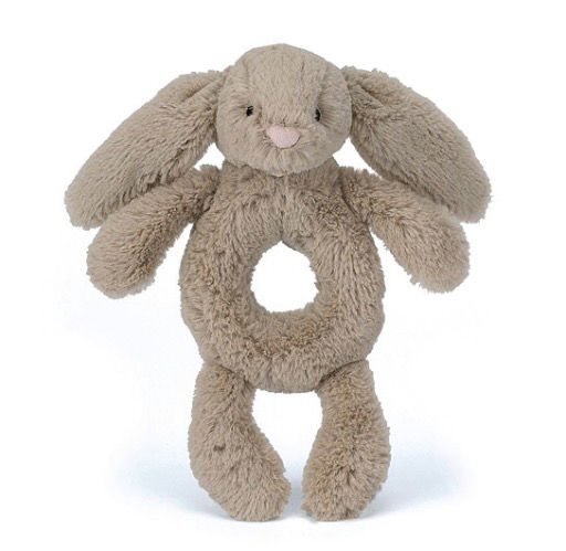 Bashful Beige Bunny Ring Rattle
