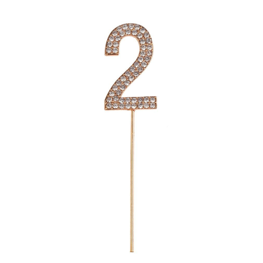 Rhinestone Cake Topper Numbers