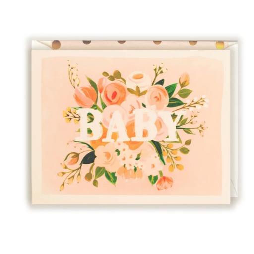 Baby with Flowers Greeting Card