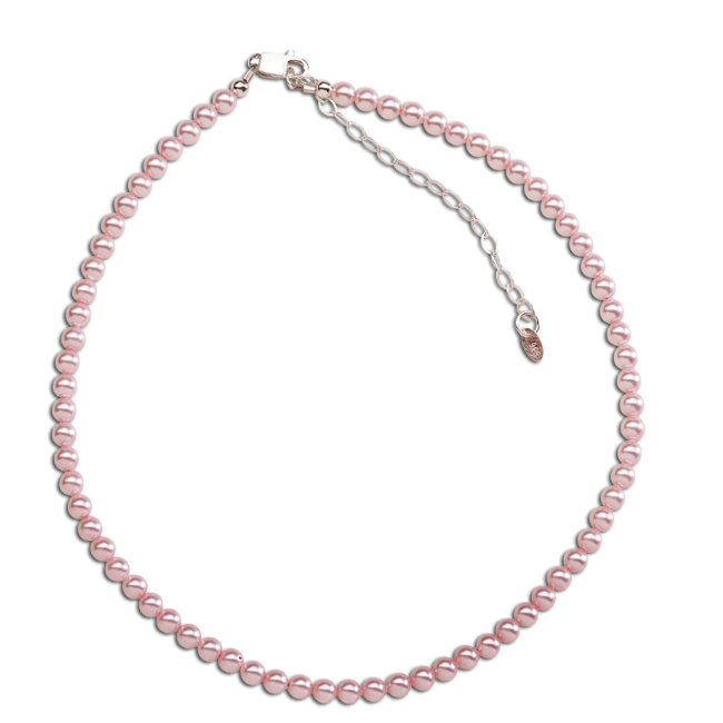Jami Sterling Silver Pink Pearls Necklace