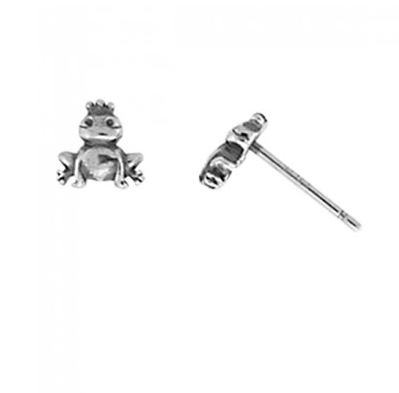 Sterling Silver Frog Stud Earrings