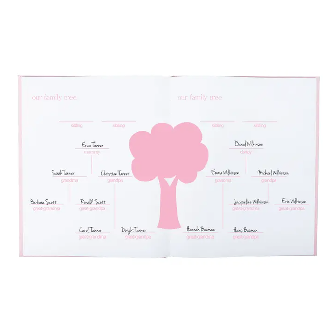 Linen Baby Memory Book - Pink