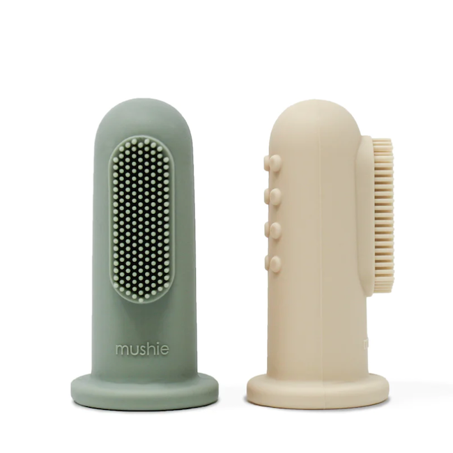 Finger Toothbrush - Shifting Sand / Cambridge Blue