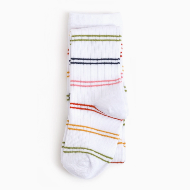 Ribbed Knit Tights - Rainbow Stripe
