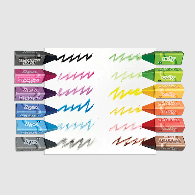 Happy Triangles Jumbo Crayons - Set of 12