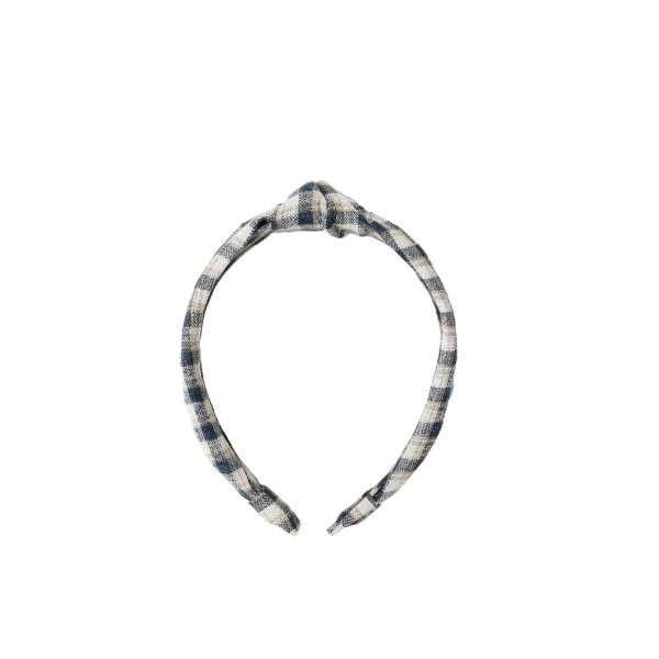 Knotted Headband Navy Check