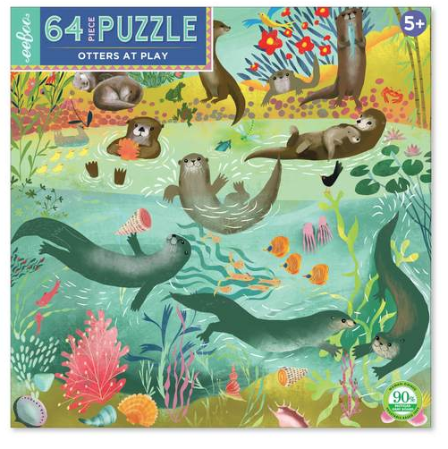 Otters At Play 64 Piece Puzzle
