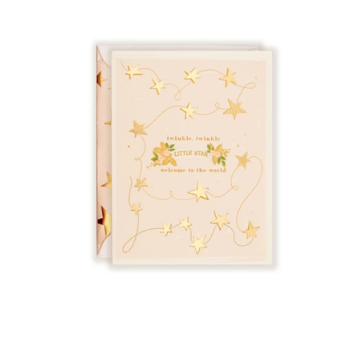 Twinkle Twinkle Little Star Blush Baby Greeting Card