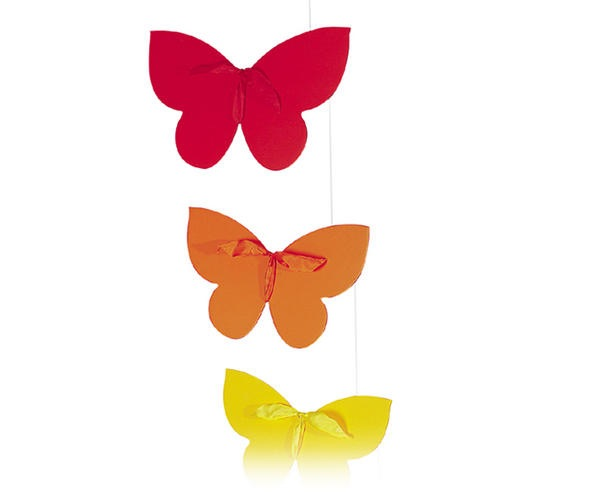 Mobile Flensted Farfalle – Acciaio E Cartone, 68x45 Cm, Peso 140 G, Colorato, Sospensione Artistica Danese, Regalo Per Nascita E Battesimo