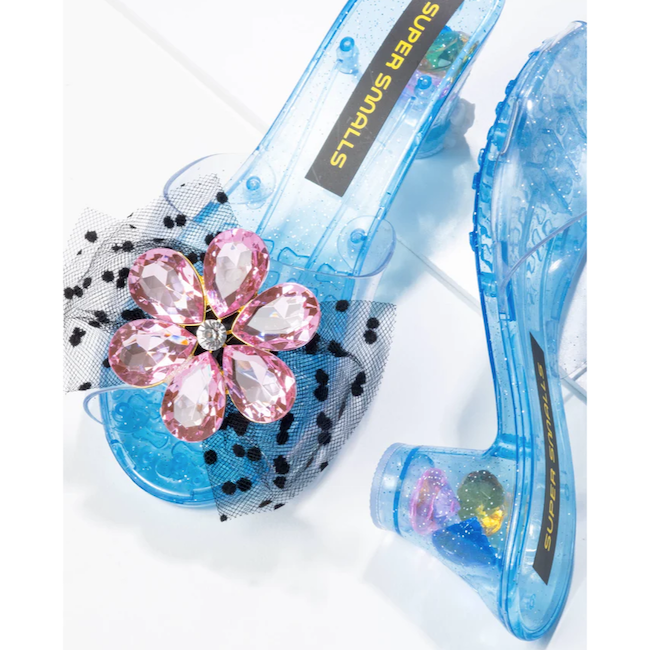 Opening Night Play Shoes - Blue shoes,PInk Flower