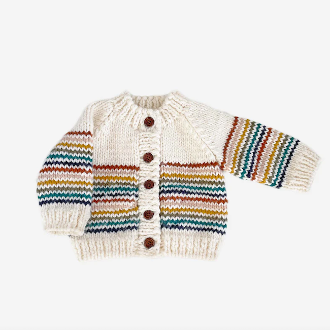 Rainbow Stripe Cardigan - Retro