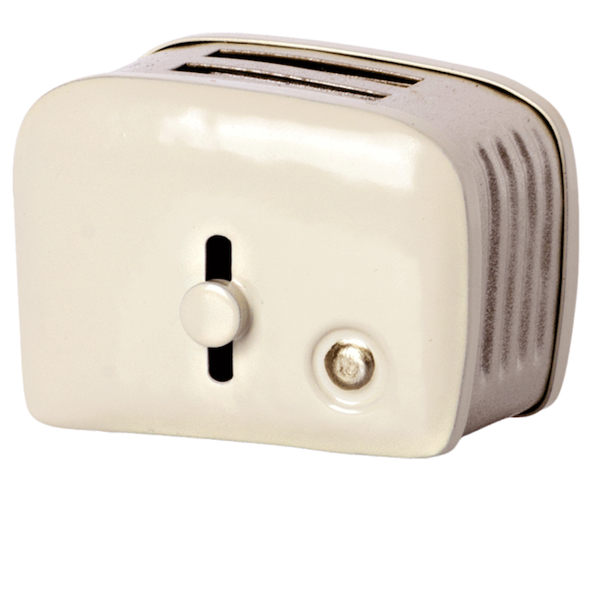 Miniature Toaster & Bread, Off White