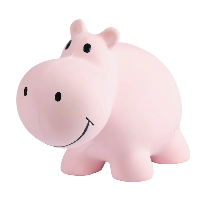 Hippo Organic Rubber Teether, Rattle & Bath Toy