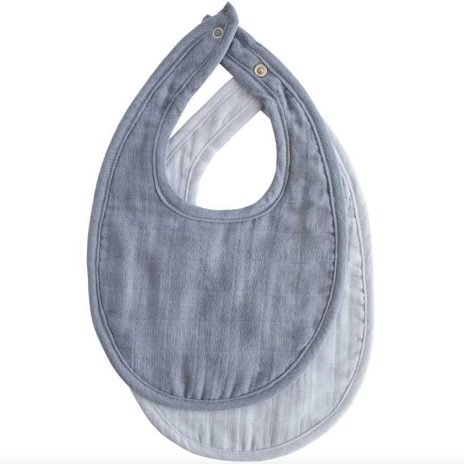 Muslin Bib - 2 Pack - Tradewinds / Baby Blue