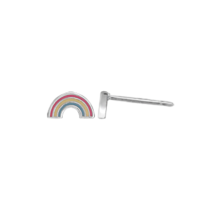 Sterling Silver Rainbow Stud Earrings