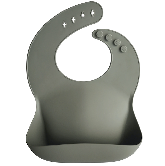 Silicone Baby Bib - Silver Sage