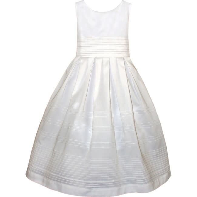 Forever Pintucked Cotton Dress - White / Size 4