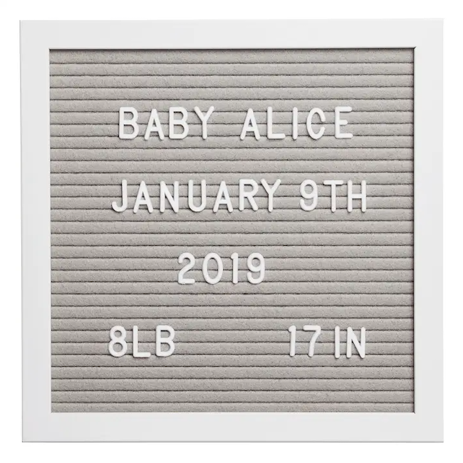 Letter Board Set, Felt 10X10 - Gray
