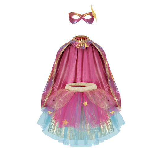 Super - Duper Tutu / Cape / Mask, Pink & Gold, 4 - 6
