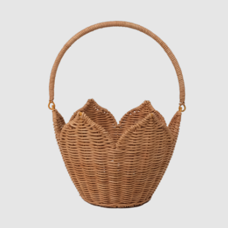 Rattan Poinsettia Carry Basket - Natural