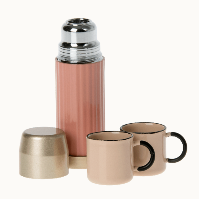 Thermos And Cups - Soft Coral