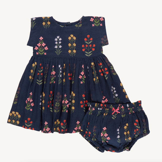 Marie Dress Set - Navy Field Floral