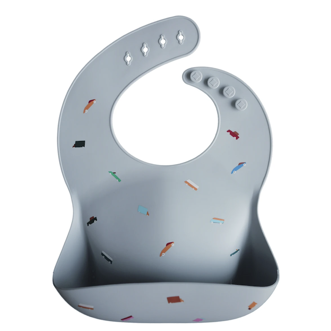 Silicone Baby Bib - Retro Cars