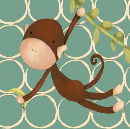 Hanging Monkey 10X10