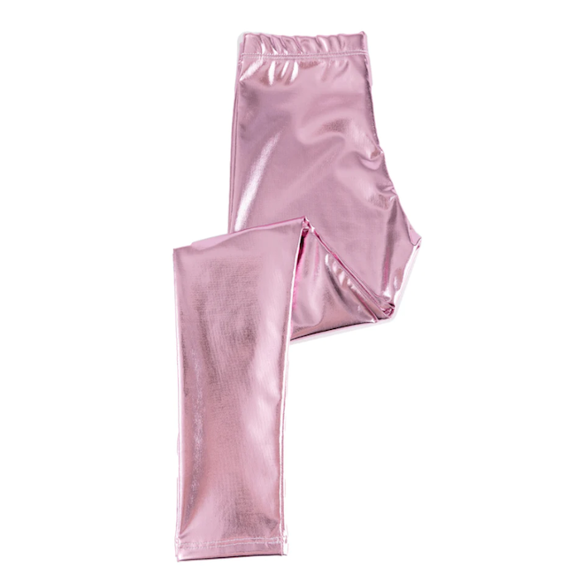 Love Life Metallic Leggings in Pink