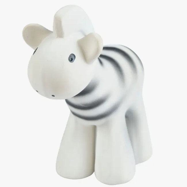 Zebra Natural Organic Rubber Teether, Rattle And Bath Toy