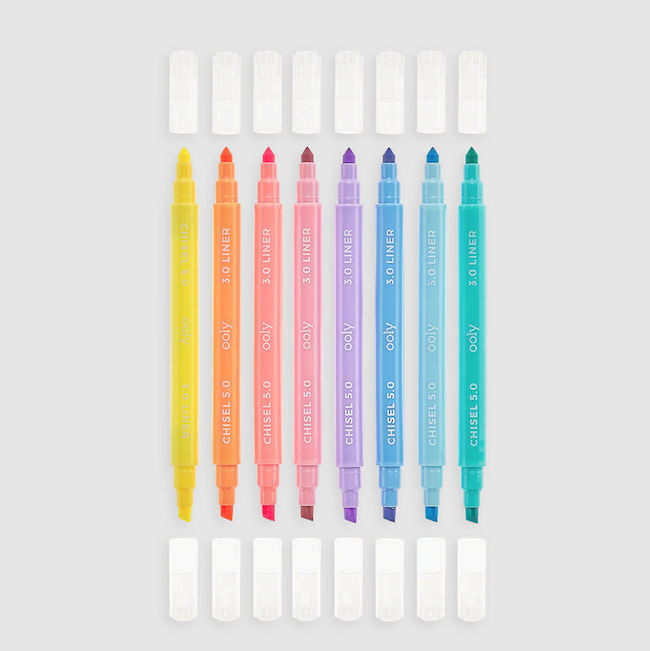 Pastel Liners Double - Ended Markers Set Of 8