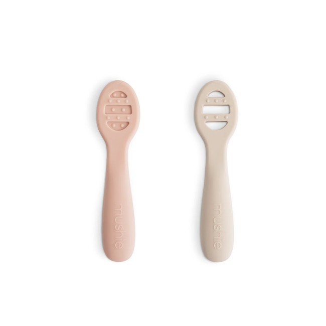 First Feeding Baby Spoons 2-Pack in Blush/Shifting Sand