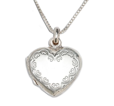 Sterling Silver Scrolled Heart Locket