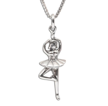 Sterling Silver Ballerina Charm Necklace