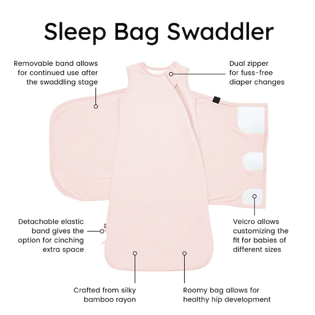 Sleep Bag Swaddler in Blush, XS
