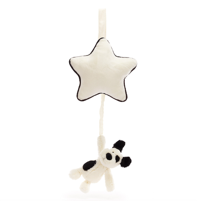 Bashful Black & Cream Puppy Musical Pull
