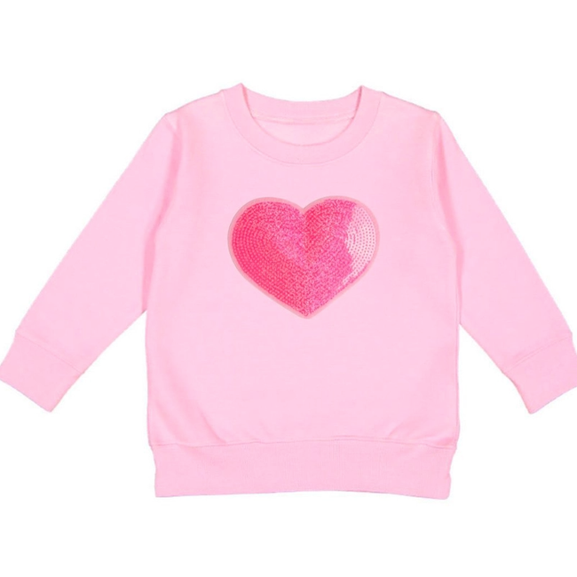 Heart Sequin Patch Valentine's Day Sweatshirt