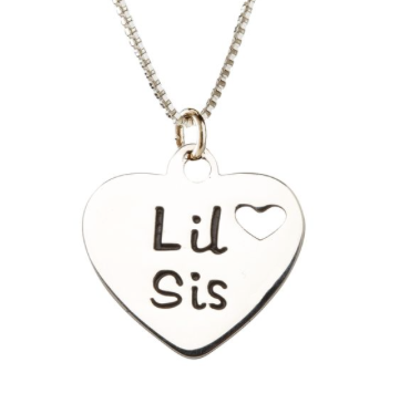 Sterling Silver Lil Sis Heart Necklace