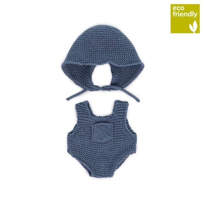 Knitted Doll Outfit 8 1/4" Rompers And Hood