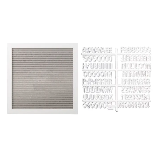 Letter Board Set, Felt 10X10 - Gray