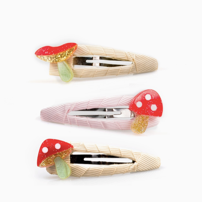 Mushroom Red Covered Snap Clips