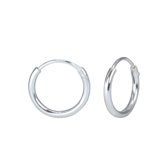 Sterling Silver Endless Hoop Earring 10mm