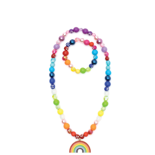 Double Rainbow Necklace And Bracelet Set