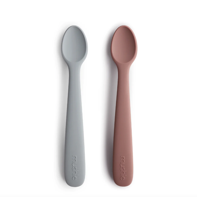 Silicone Feeding Spoons In Stone/Cloudy Mauve
