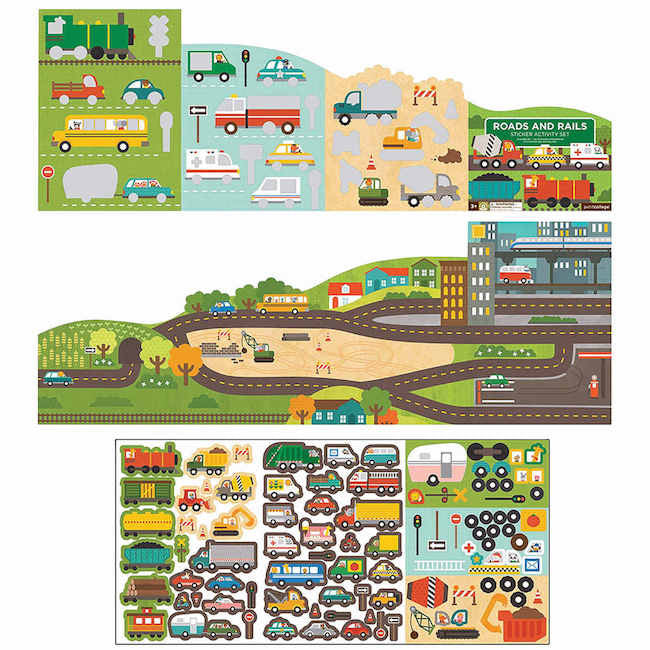 Sticker Activity Set In Roads And Rails